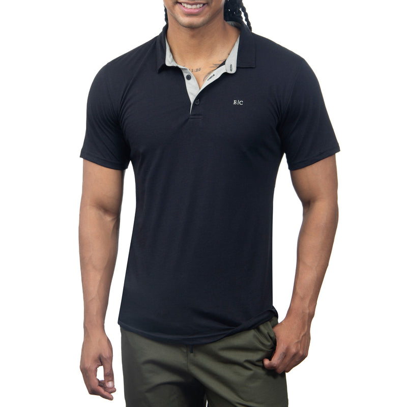 Playera tipo polo online negra