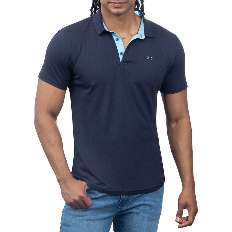 Playera azul marino online polo