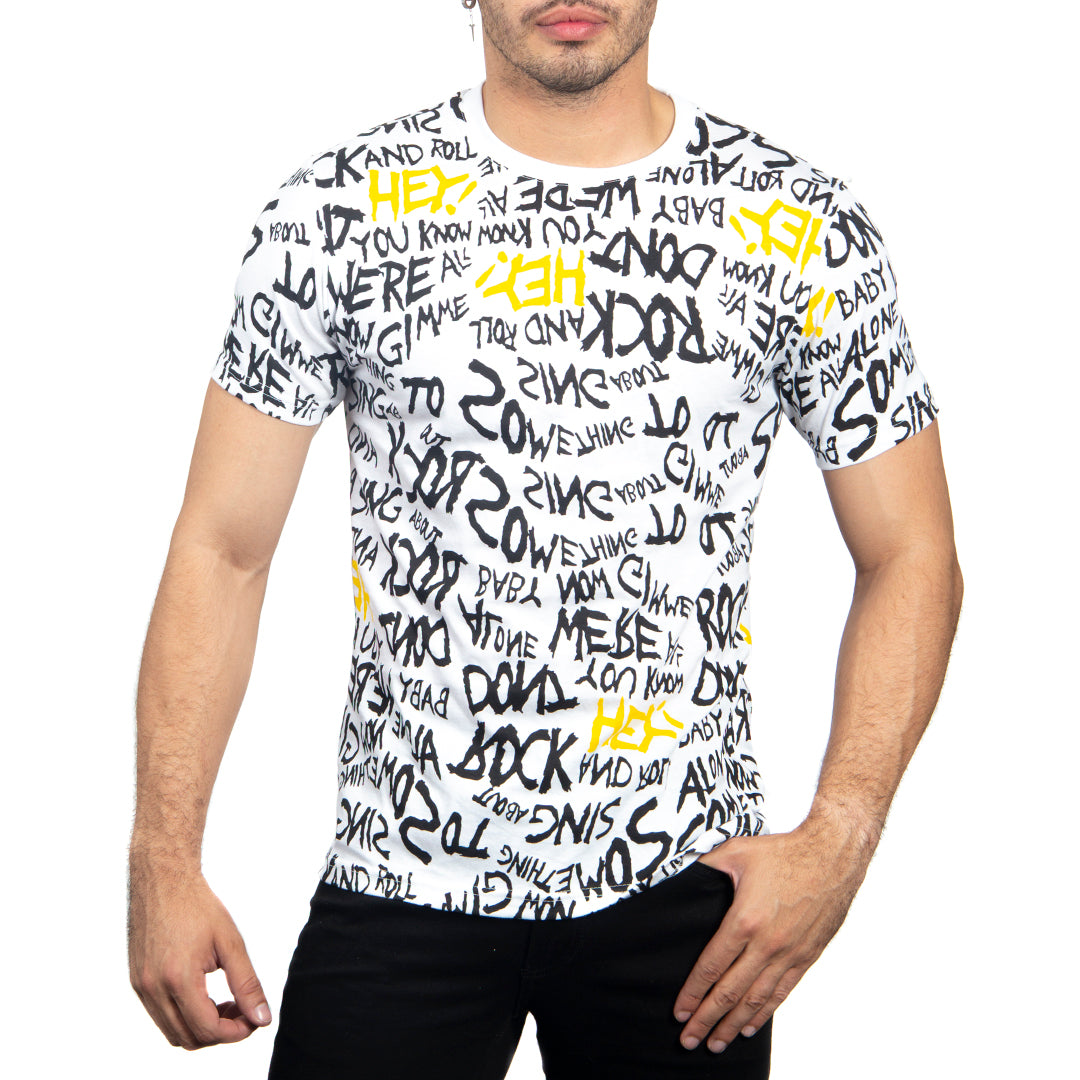 Playera Blanca Estampada Exchange Caf Exchange Cafe